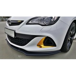 Накладка сплиттер на передний бампер вариант 3 на Opel Astra J OPC / VXR